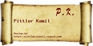 Pittler Kamil névjegykártya